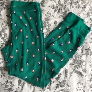 Old Navy teal gnome waffle pajama bottoms